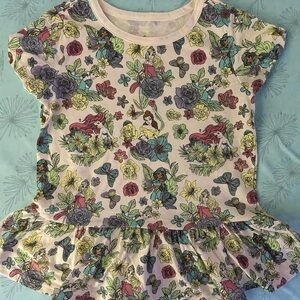 Floral and Character Print Peplum Top